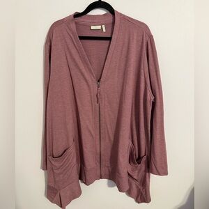 LOGO LOUNGE Women's Pink Cardigan Sweater